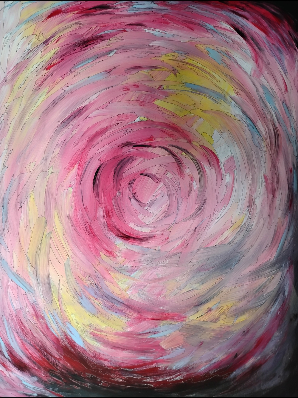 Abstract Swirl Pink Canvas Wall Art - Contemporary Home Accent